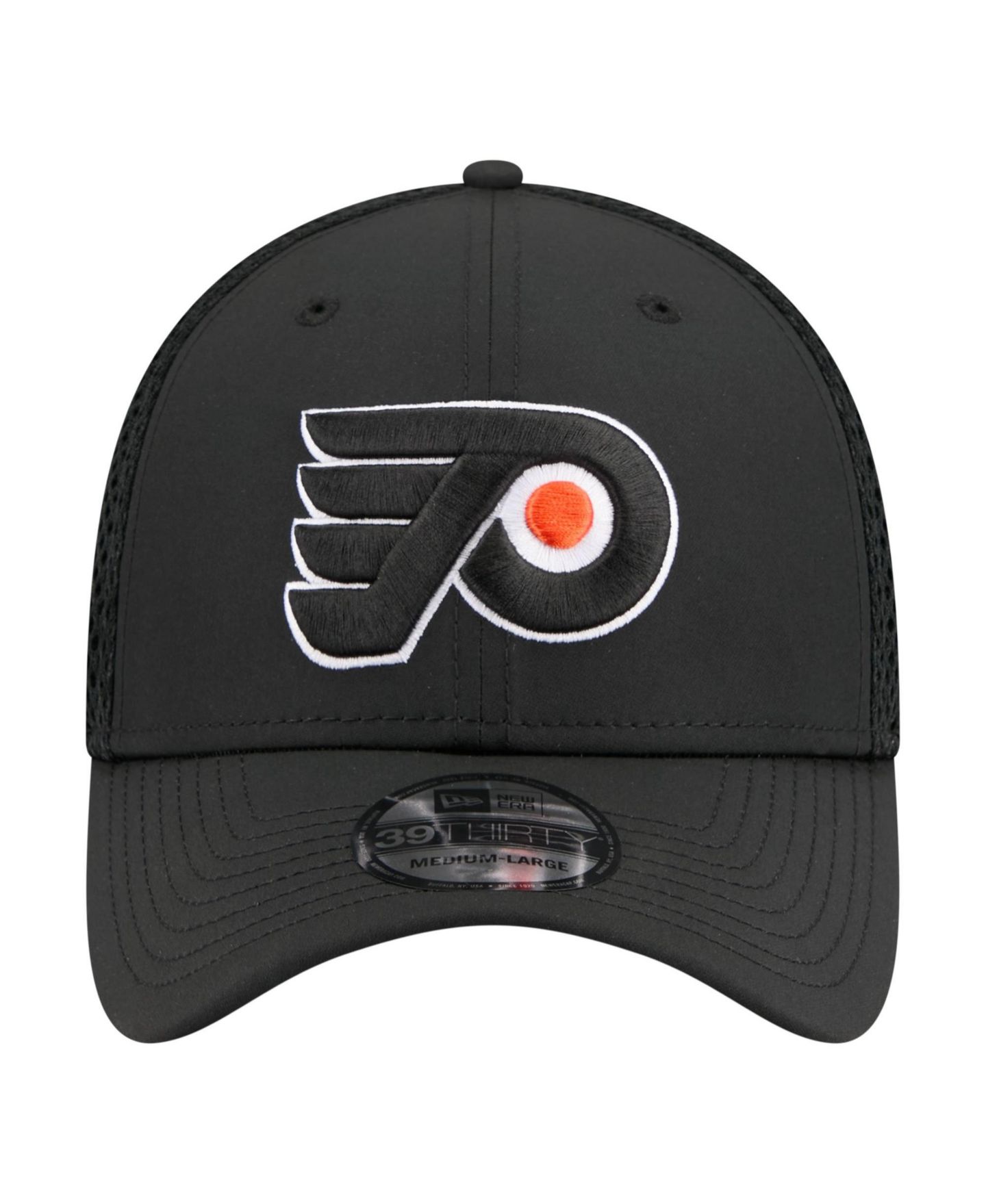 Мужская кепка New Era Black Philadelphia Flyers Logo 39THIRTY Flex Hat — фото 2
