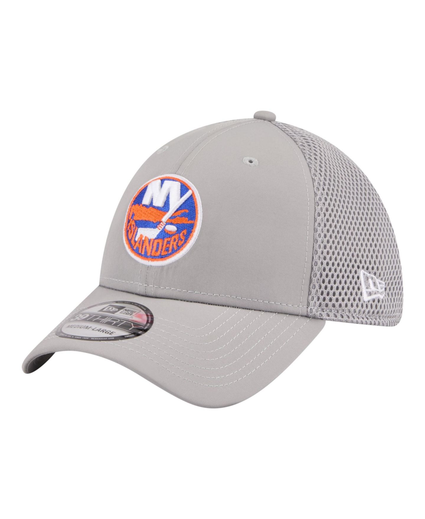Мужская кепка New Era Gray New York Islanders Logo 39THIRTY Flex Hat — фото 1