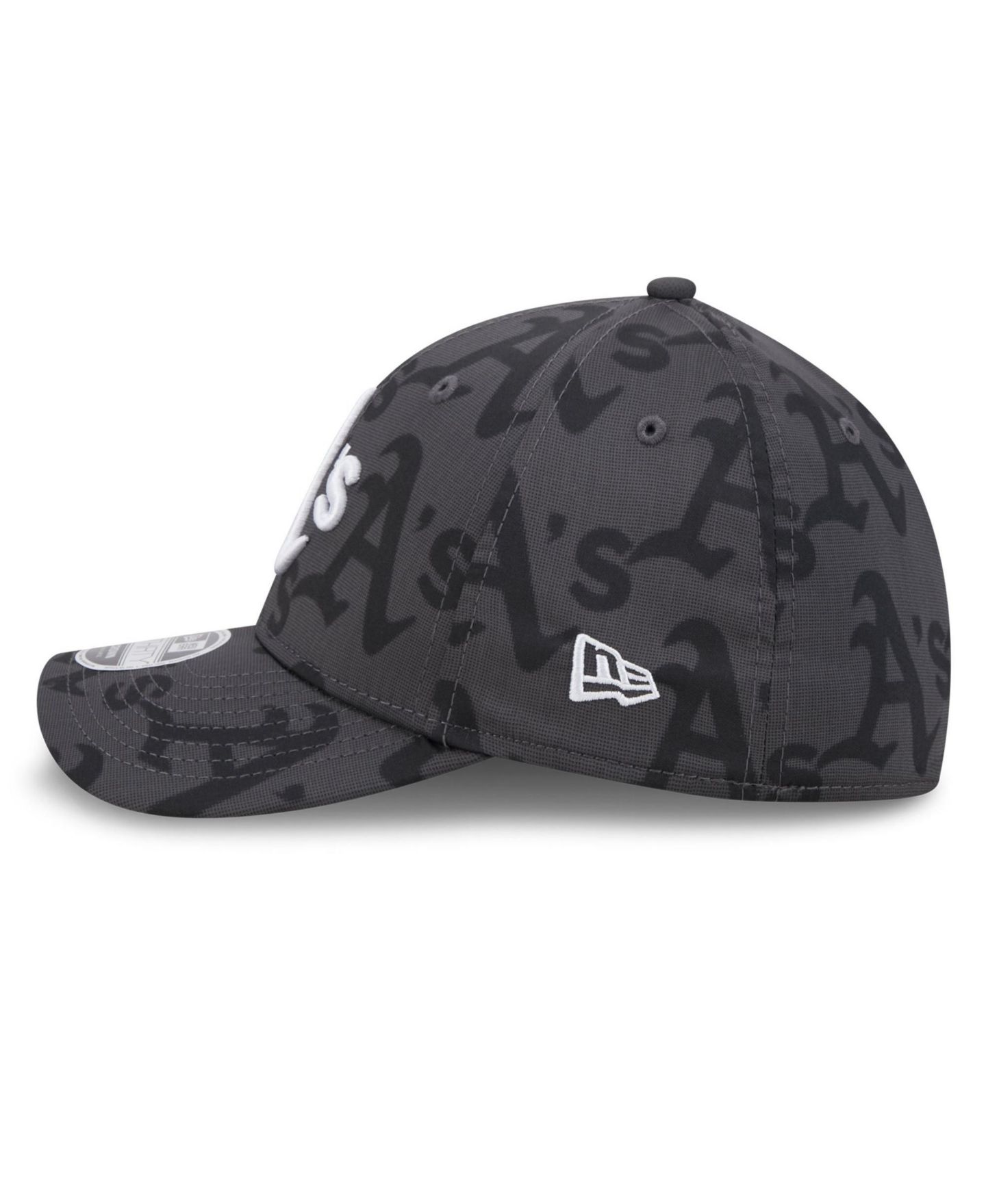 Мужская кепка New Era Gray Athletics Halftone 39THIRTY Flex Hat — фото 6