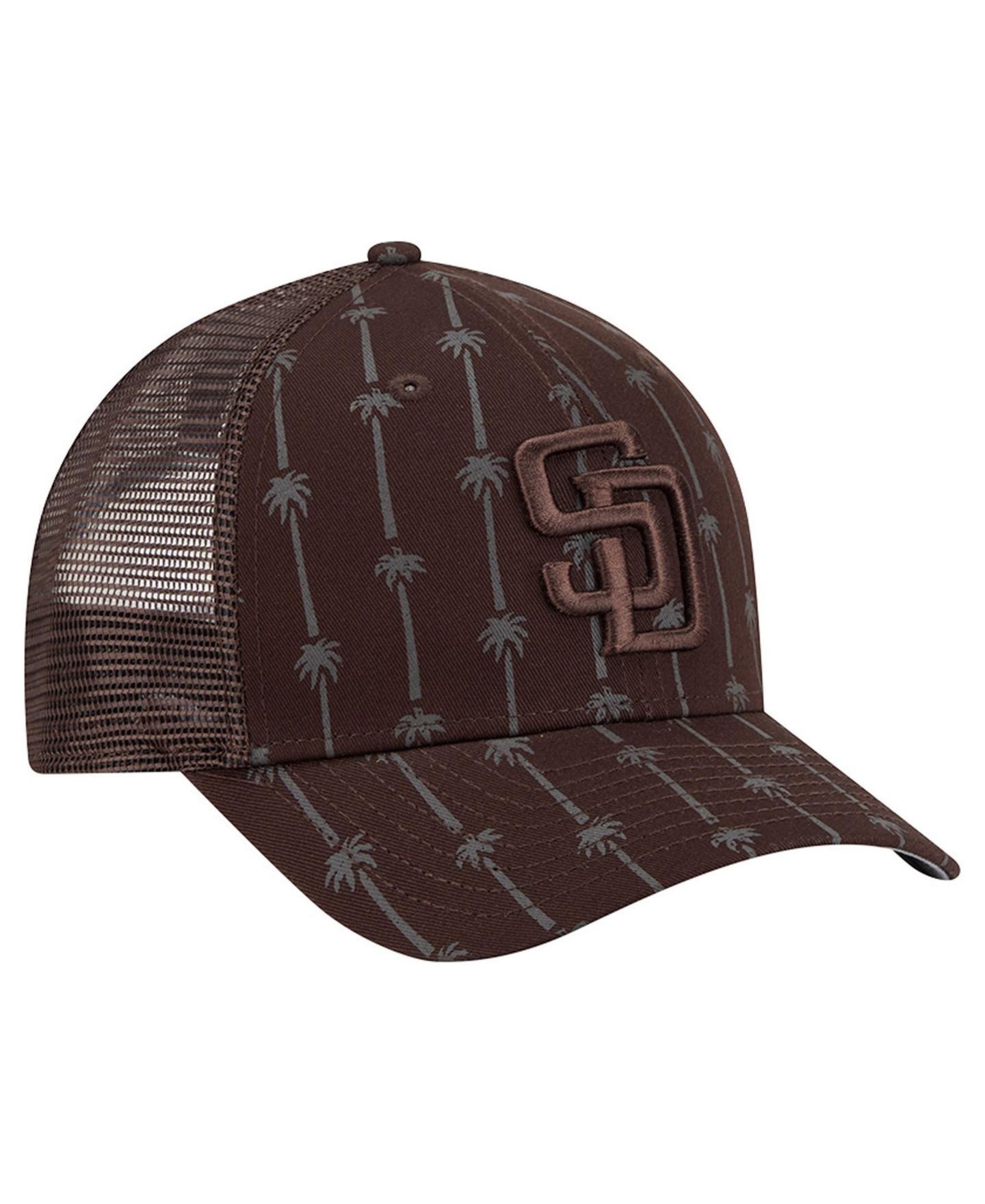 Мужская кепка New Era Brown San Diego Padres Tonal Icon 9FORTY M-Crown Adjustable Trucker Hat — фото 3