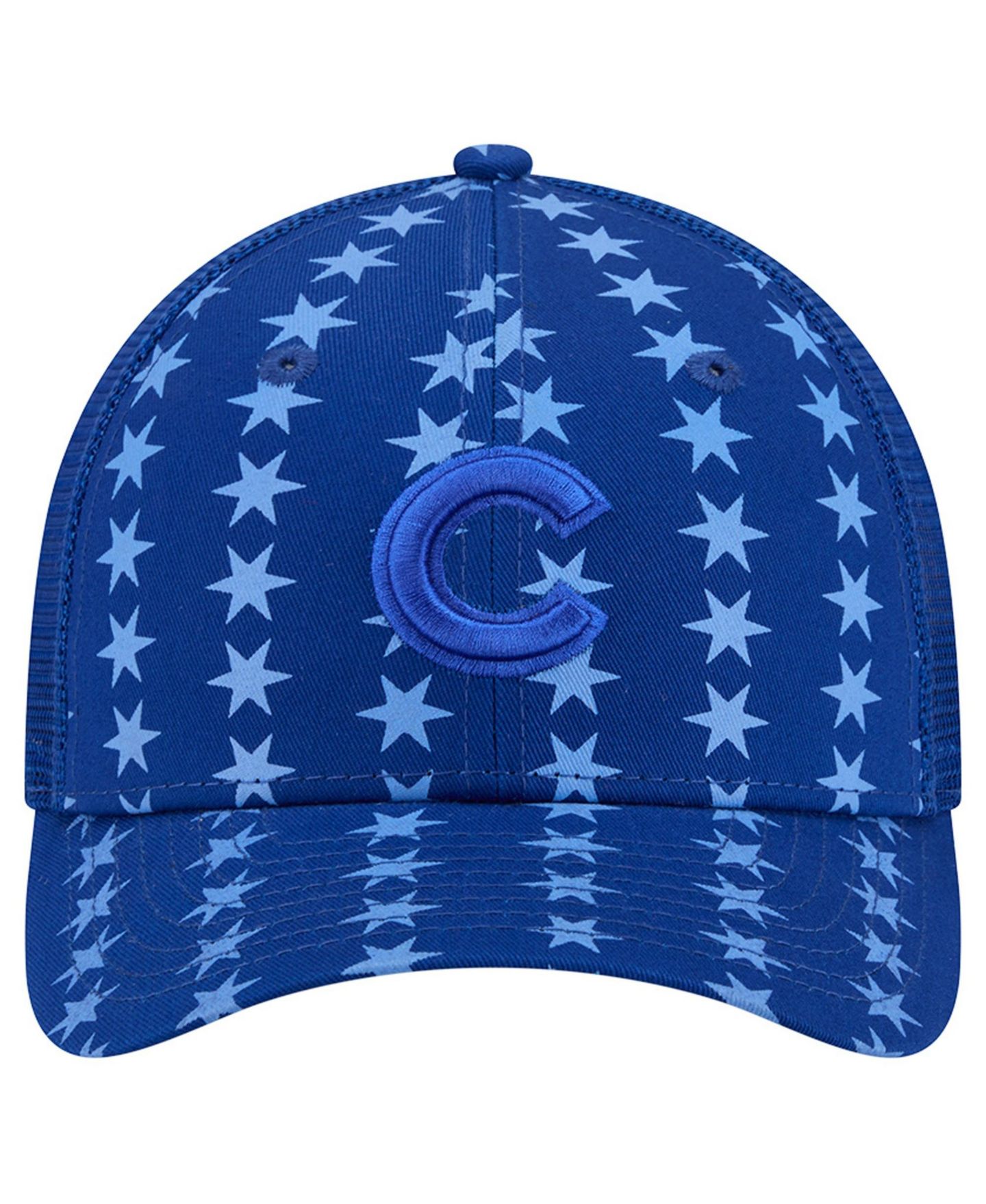 Мужская кепка New Era Blue Chicago Cubs Tonal Icon 9FORTY M-Crown Adjustable Trucker Hat — фото 2