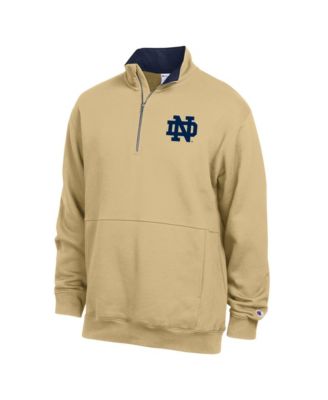 Men's  Gold Notre Dame Fighting Irish Fleece Quarter-Zip Pullover