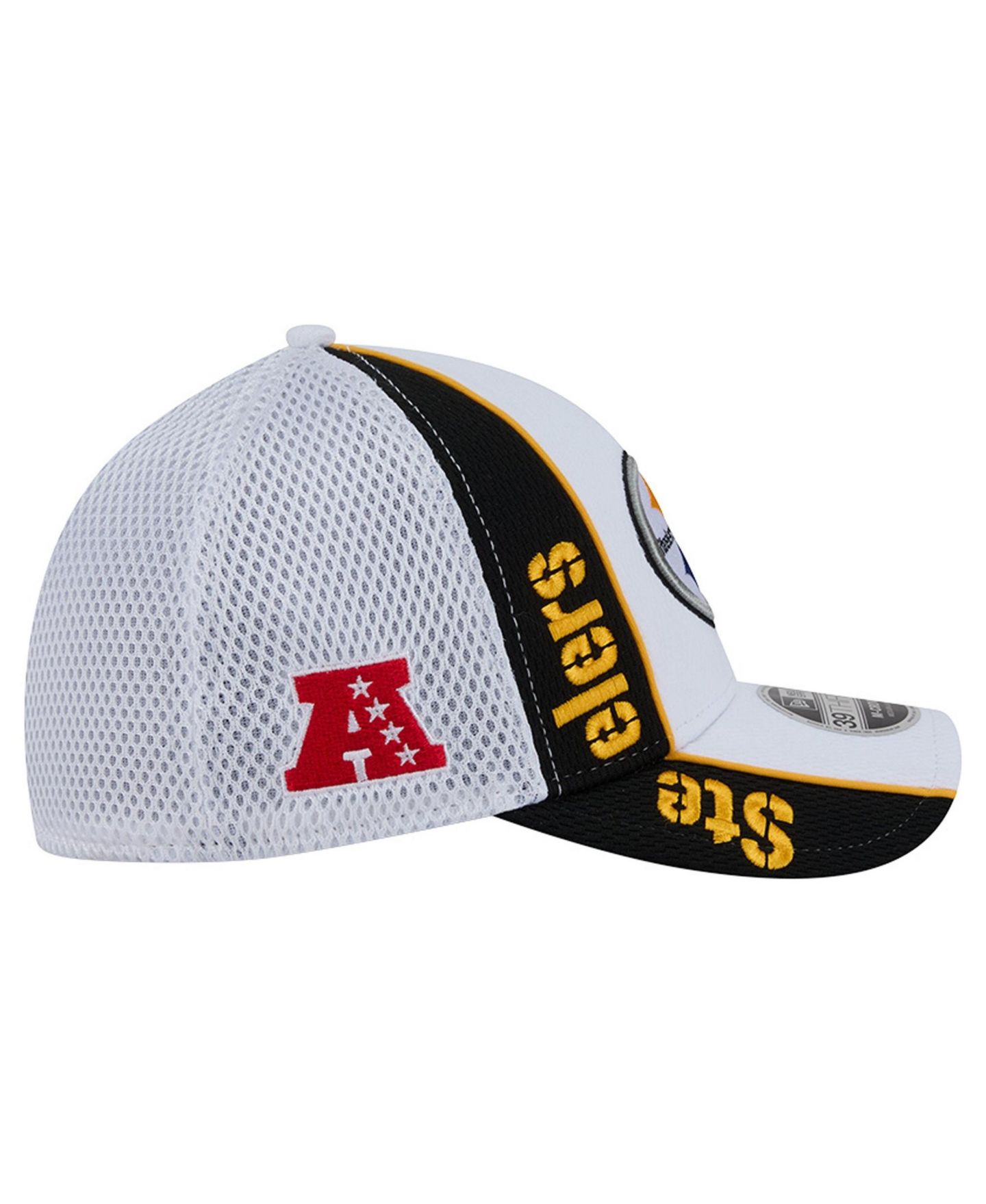 Мужская кепка New Era White/Black Pittsburgh Steelers Dash 39THIRTY M-Crown Flex Hat — фото 6
