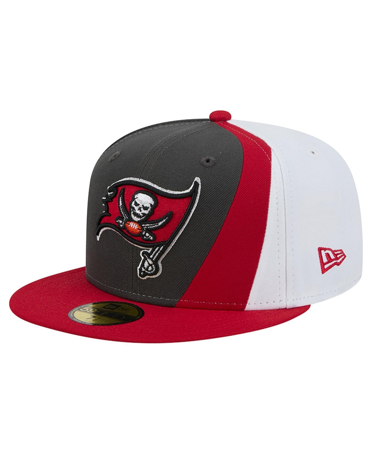 New Era Tampa Bay Buccaneers 59FIFTY Shock Flat-Bill Fitted Hat - Pewter, Red