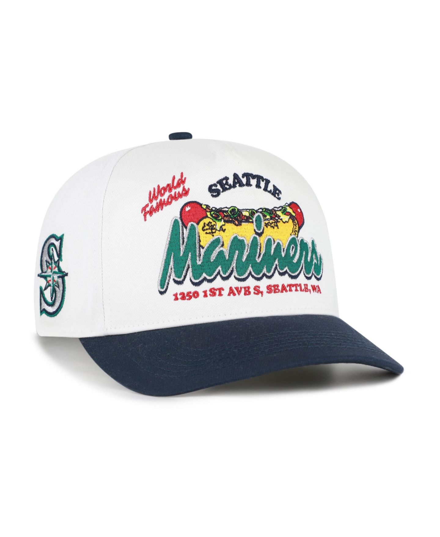 Мужская кепка '47 Brand White/Navy Seattle Mariners Glizzy Collection Hitch Adjustable Hat — фото 1