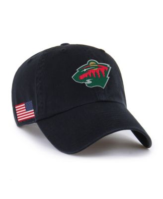 Men's and Women's '47  Black Minnesota Wild Heritage Flag Clean Up Adjustable Hat