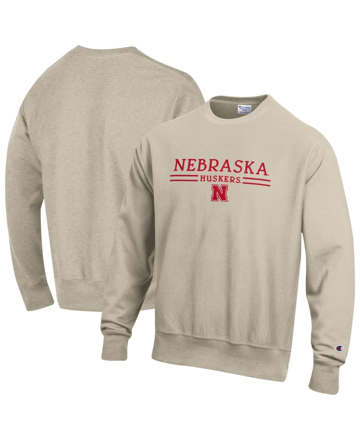 Champion Men's Reverse Weave Crewneck Relaxed-Fit Sweatshirt - Oatmeal
