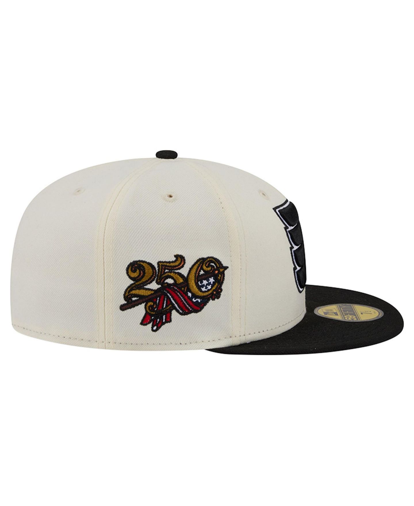 Мужская кепка New Era Cream Philadelphia Flyers 250th Anniversary of the United States Two-Tone 59FIFTY Fitted Hat — фото 6