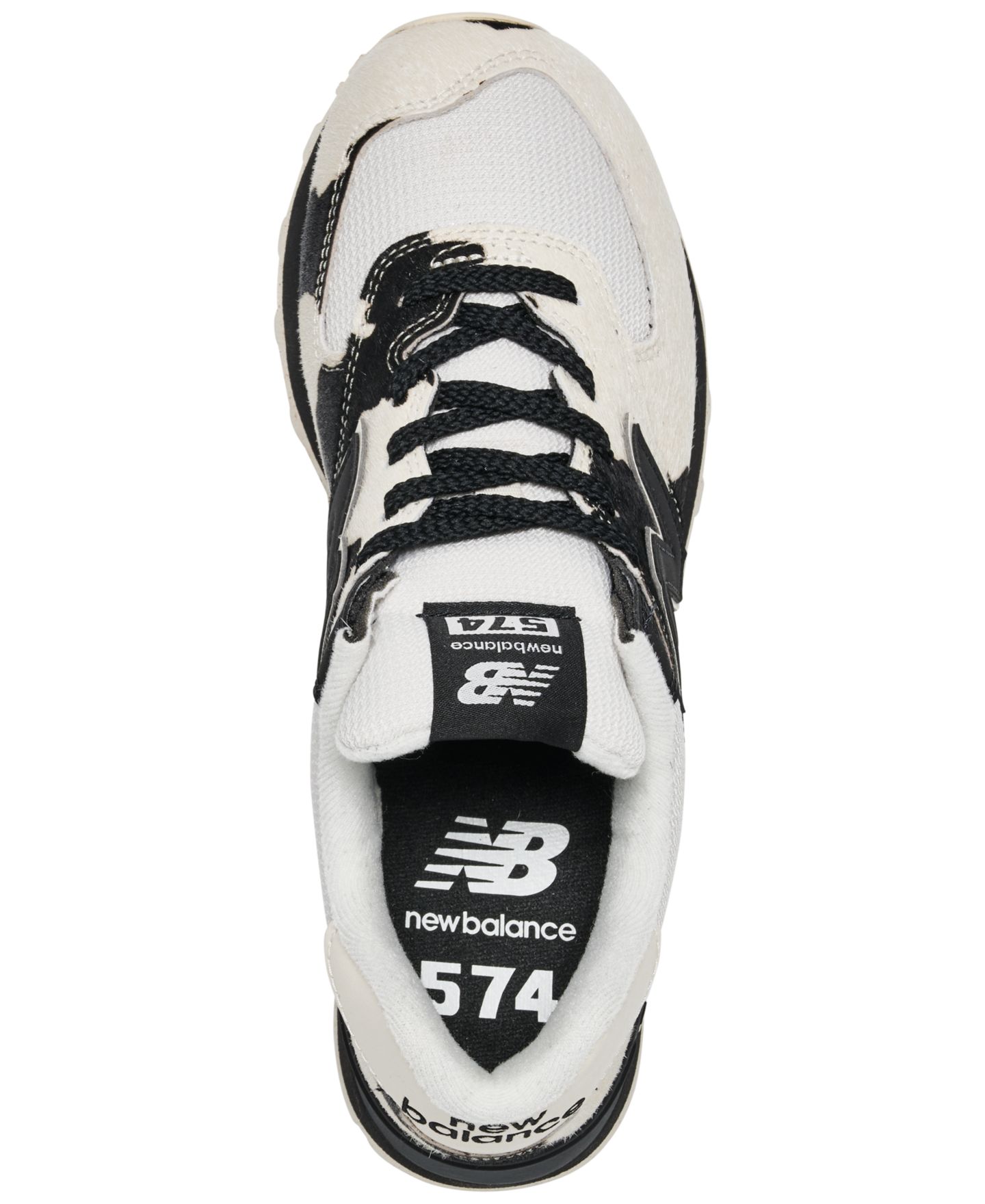 Женские кроссовки New Balance 574 Cow Print Fashion, цвет: Чёрный / Белый — фото 5