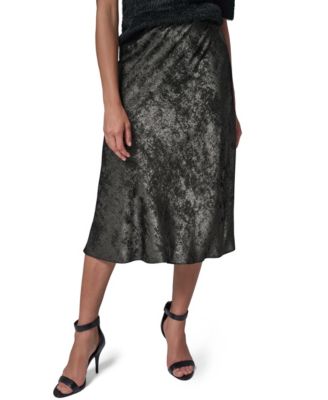 Women's A-Line Midi Foil Skirt