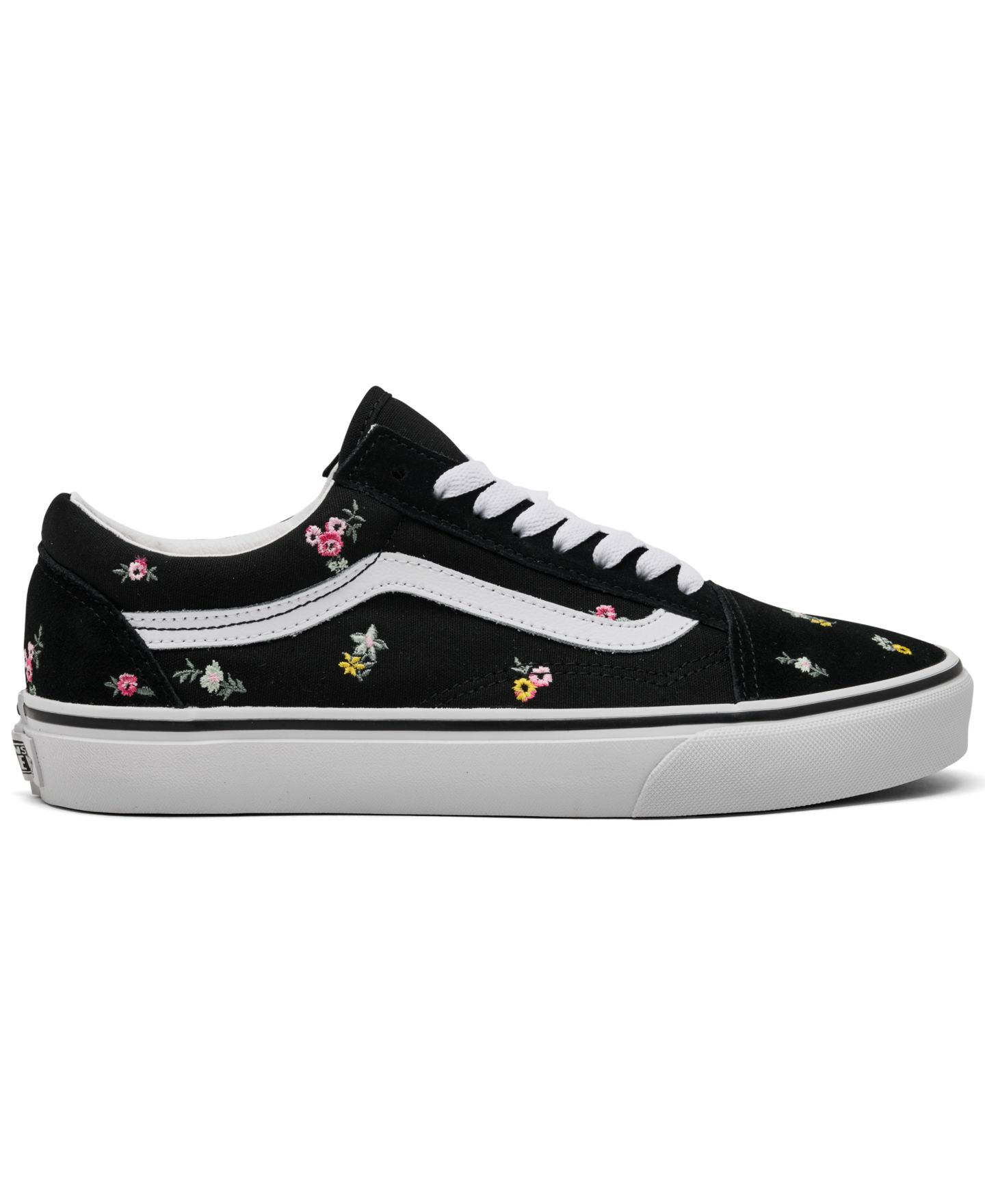 Женские кроссовки Vans Old Skool Low-Top Waffle Rubber Outsole, цвет: Цветочный принт / Чёрный — фото 2