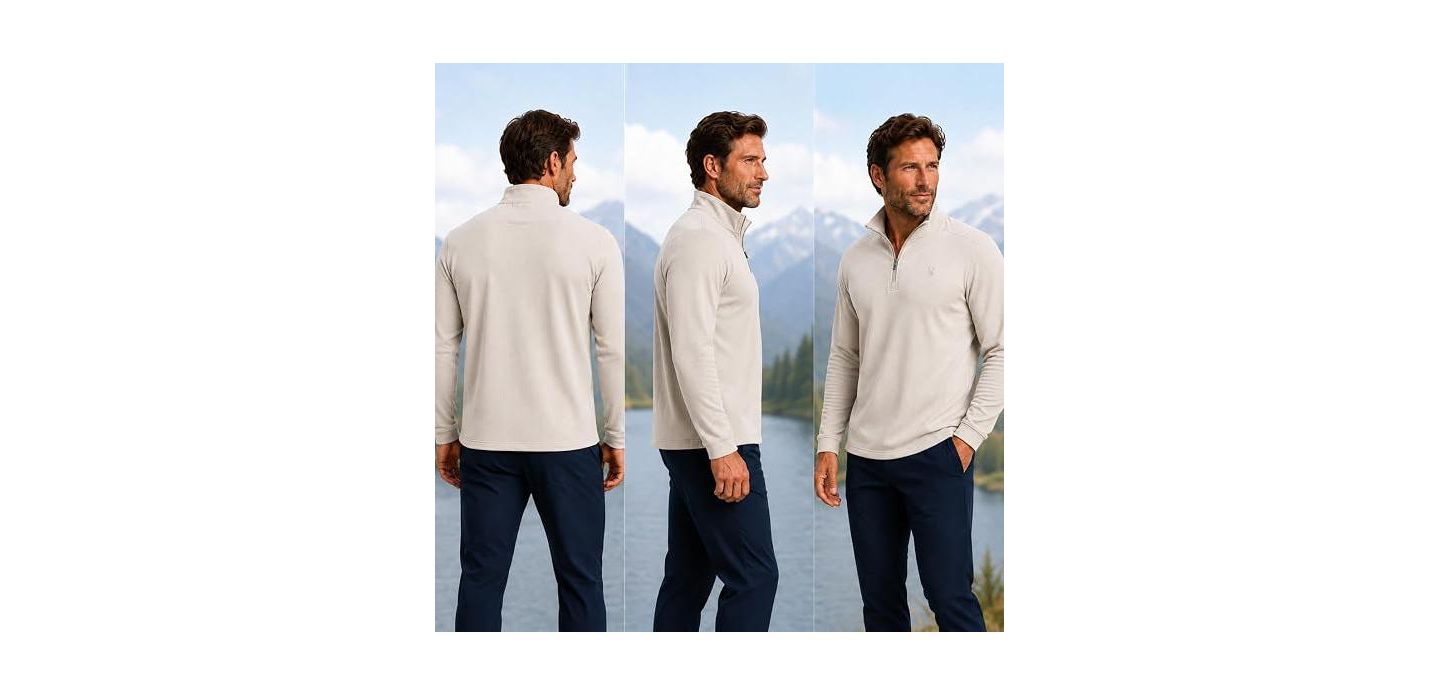 Мужской свитшот Spyder Corduroy Quarter Zip, цвет: Костяной — фото 4