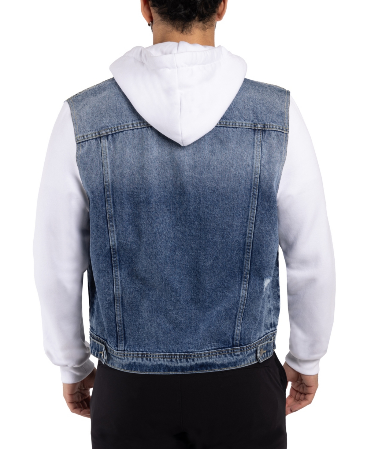 Men's Hooded Sweatshirt Denim Jacket