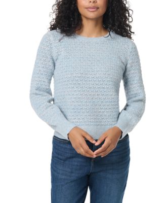 Women's Sequined Crewneck Blouson Long Sleeve Sweater
