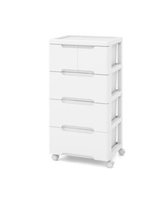 Rolling Storage Cabinet with Universal Wheels and 5 6 7 Drawers 5 Drawers