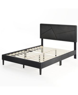 Twin Full Queen Size Upholstered Platform Bed Frame with High Headboard Full Size