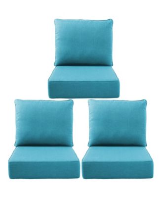 24"x22"x6" Patio Thick Cushions and Pillows Set - Deep Seat Indoor/Outdoor Water and Fade Resistant