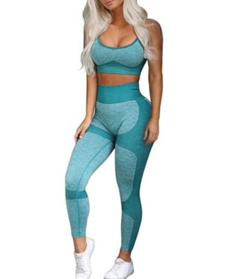 Women's Seamless High-Waisted Compression Sports Bra and Leggings, 2-Piece Set