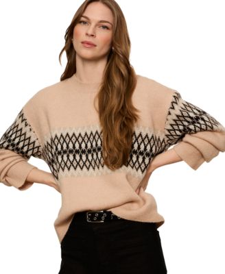 Women's Argyle Crew Long-Sleeve Pullover