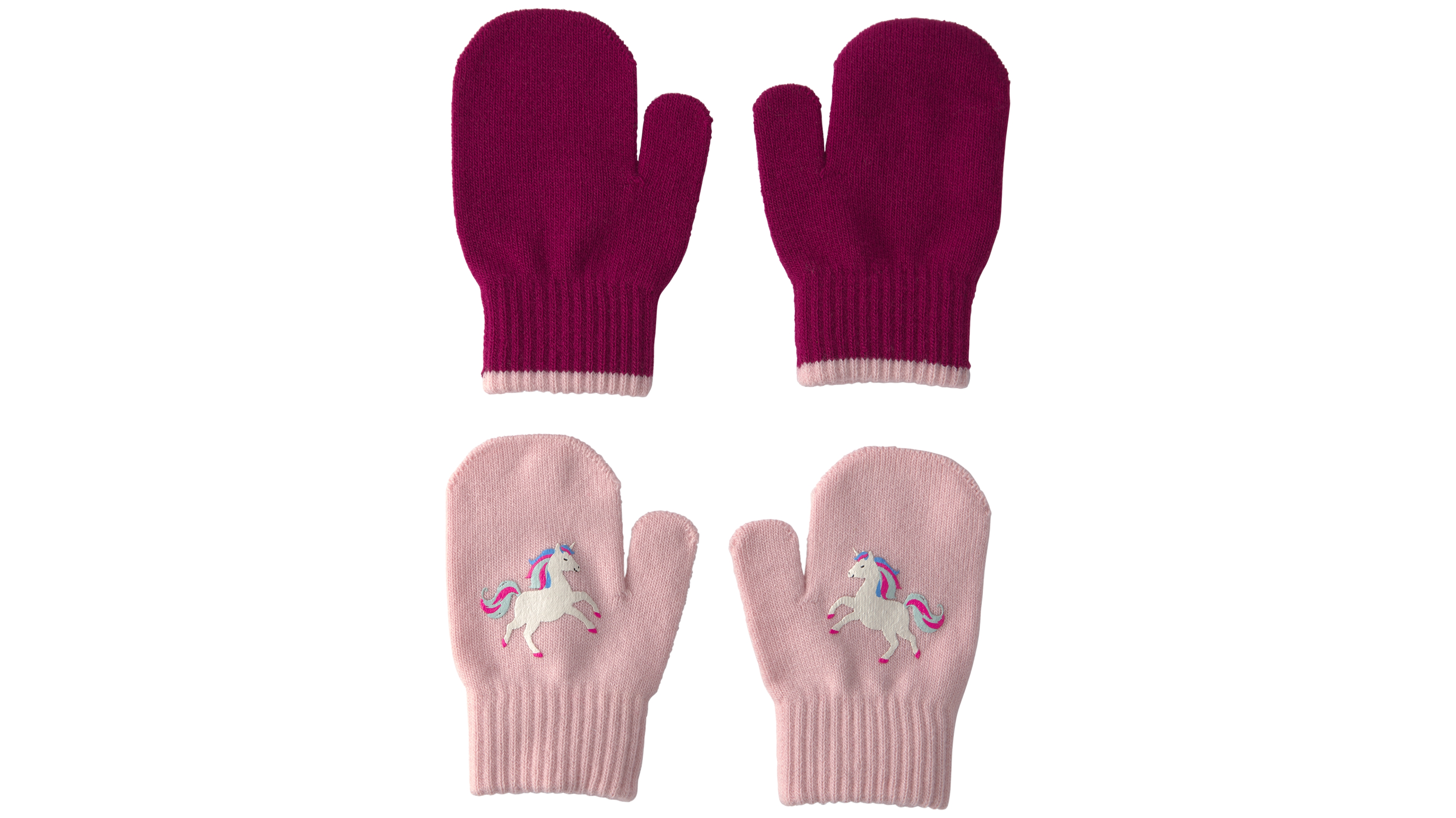 Carter's Toddler Girls' 2T-4T Unicorn Gripper Ribbed-Cuff Mittens, 2-Piece Set