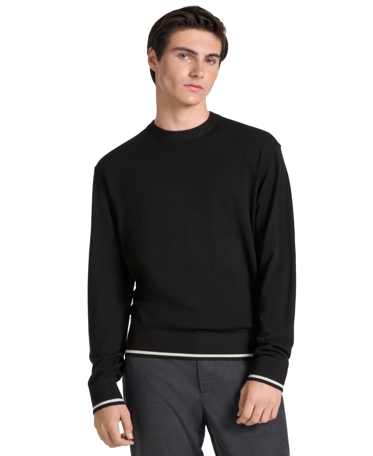 Ted by Ted Baker Men's Hendon Long-Sleeve Regular-Fit Crewneck Sweater - Black