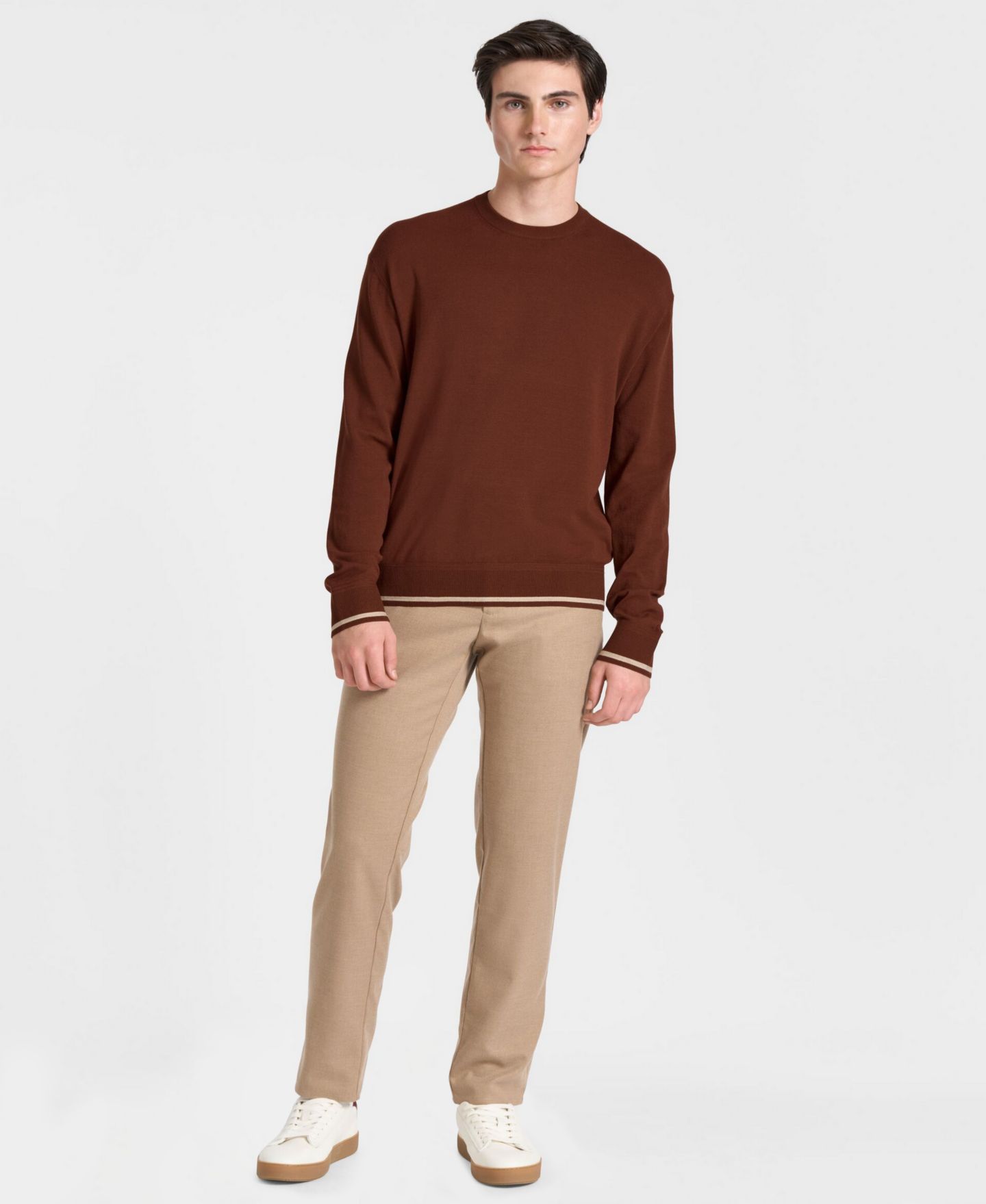 Мужской свитер Ted by Ted Baker Hendon обычного кроя с круглым вырезом и длинным рукавом, цвет: Бежевый — фото 2