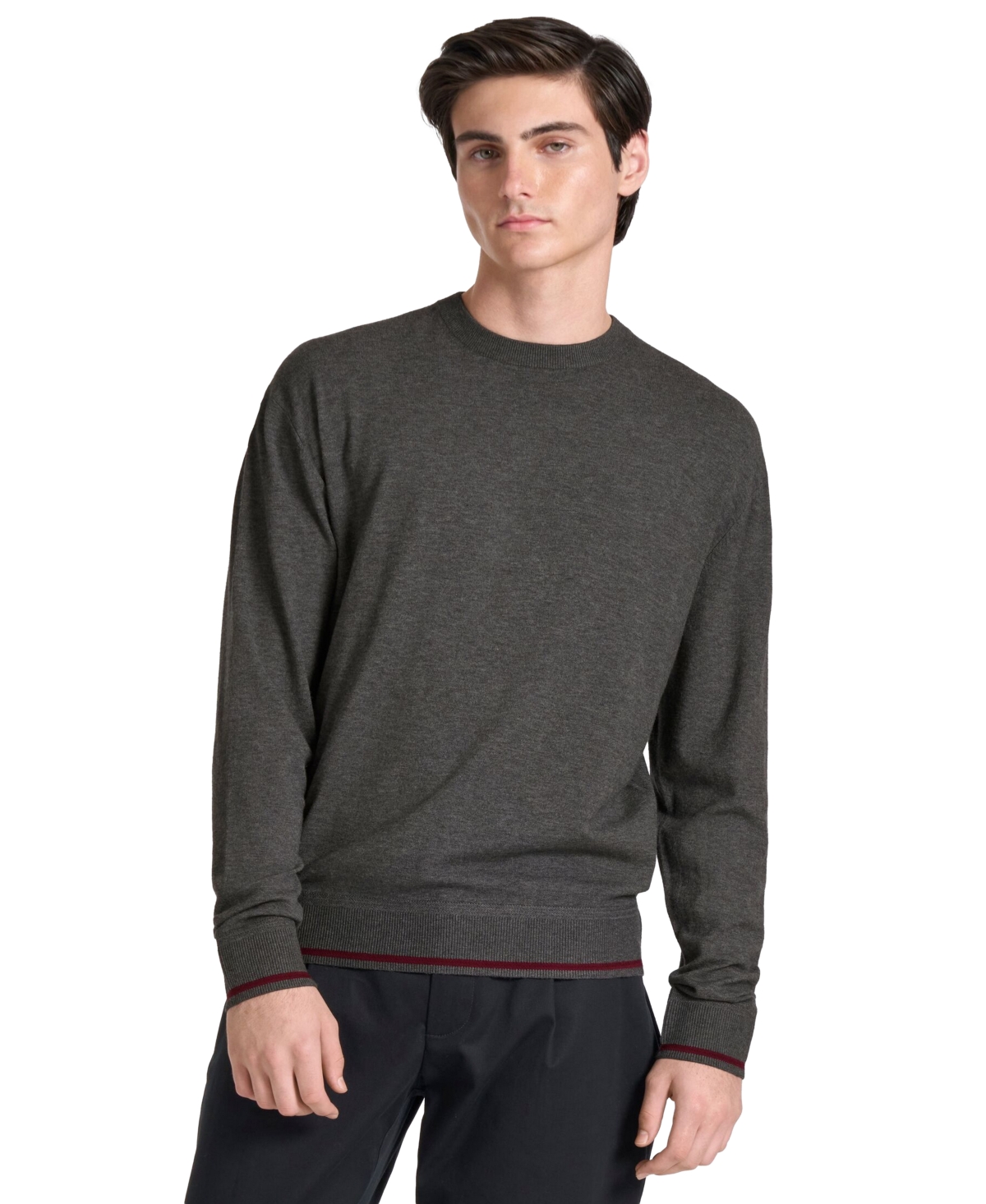 Ted by Ted Baker Men's Hendon Long-Sleeve Regular-Fit Crewneck Sweater - Gray