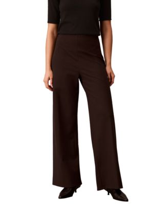 Petite Pull-On Wide-Leg High-Waist Pants
