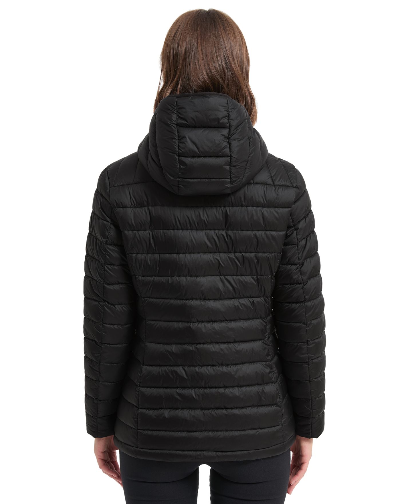 Женская куртка Hawke & Co. Metallic Quilt Puffer, цвет: Чёрный — фото 2
