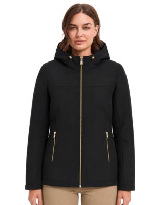 Women's Hooded Water-Resistant Faux Fur-Lined Softshell Jacket