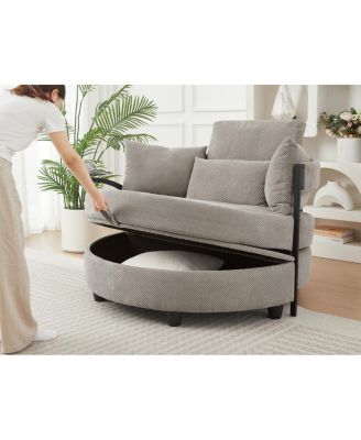 Round Sofa with Swivel Side Table