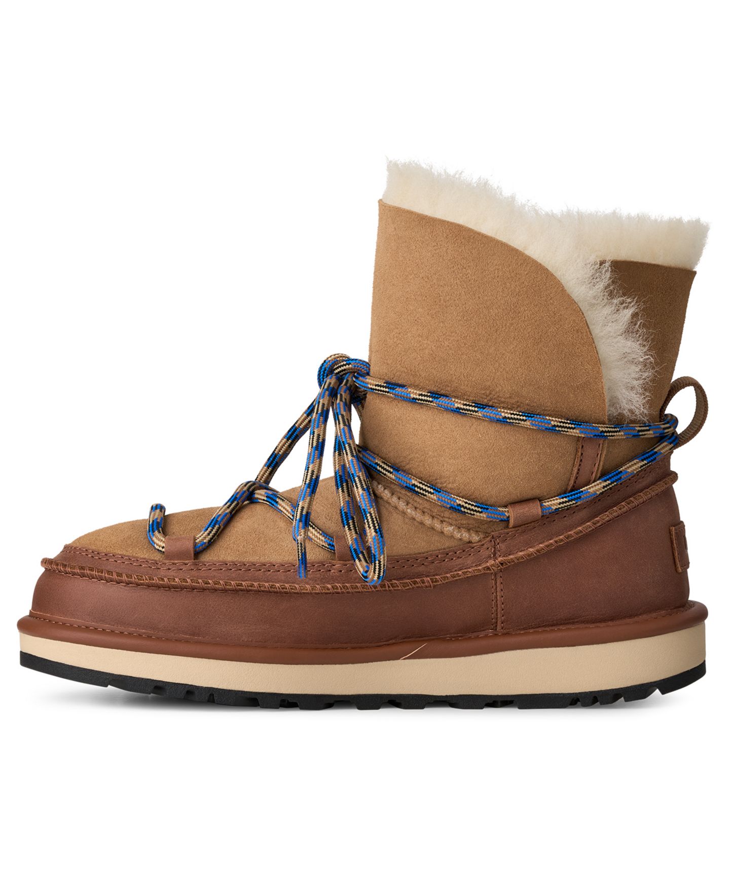 Женские ботинки UGG® Classic Tread Lace-Up Sheepskin, цвет: Каштановый — фото 6