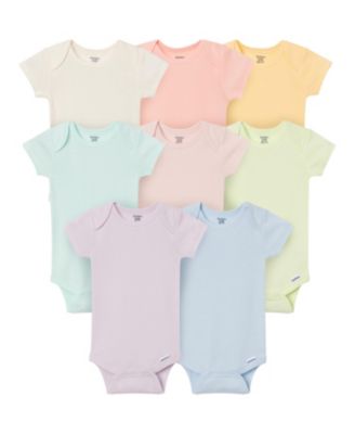 Baby ( NEW BORN TO 18 M )8-Pack Short Sleeve Bodysuits, Rainbow