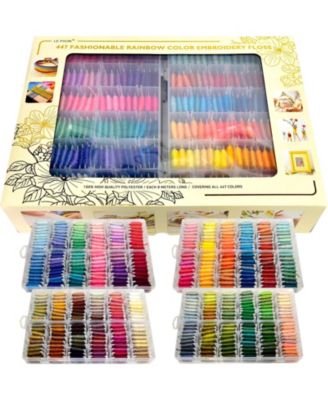 447 Colors Pre Wound Embroidery Floss Bobbins with Storage Box for Friendship Bracelets Cross Stitch Crafts