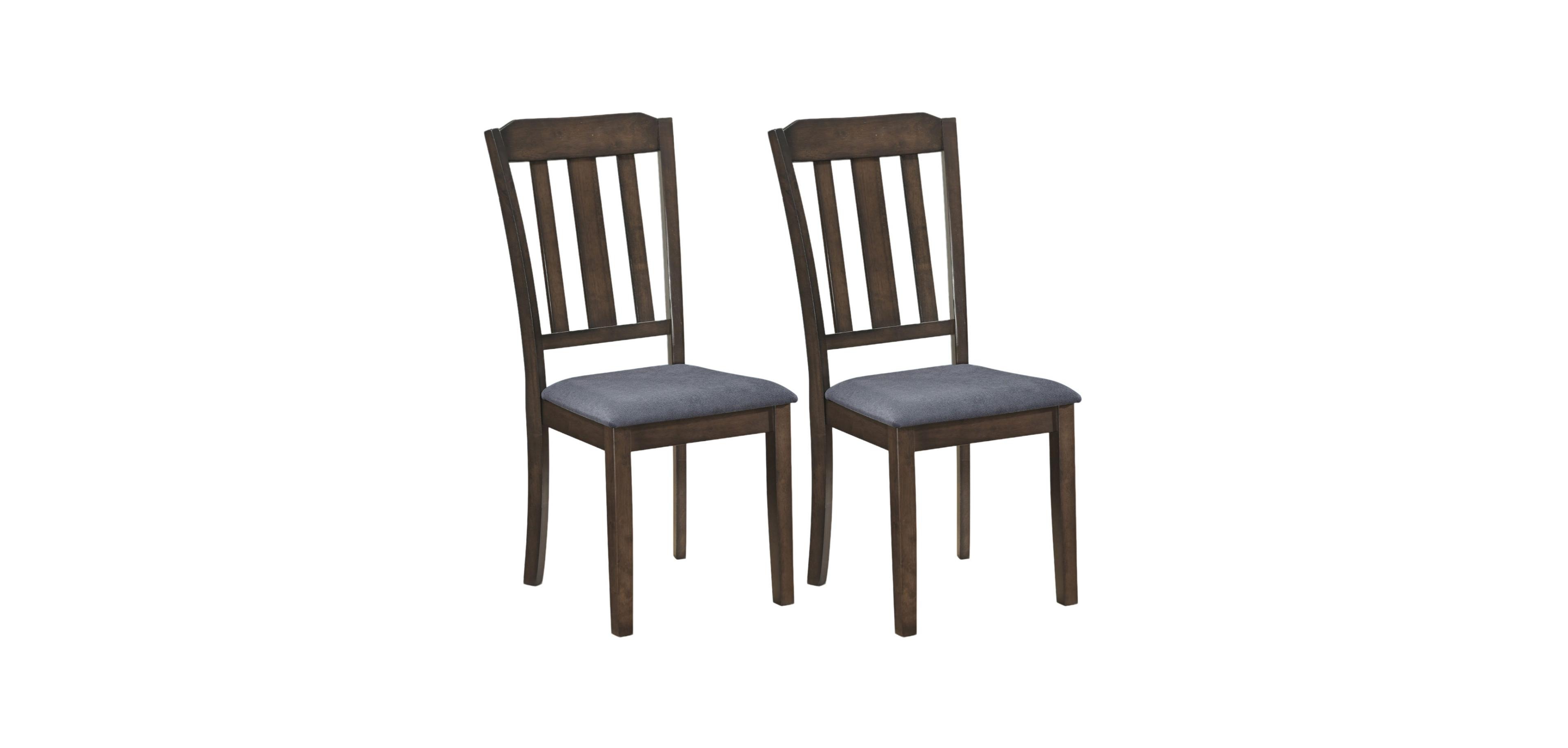 Mecale Set of 2 Rubber Wood Dining Room Chairs with Backrest