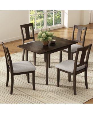  5-Piece Drop Leaf Folding Dining Table Set