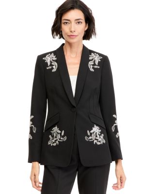 Women's Sequin Embellished Blaze Long-Sleeve Tuxedo Lapel Blazer