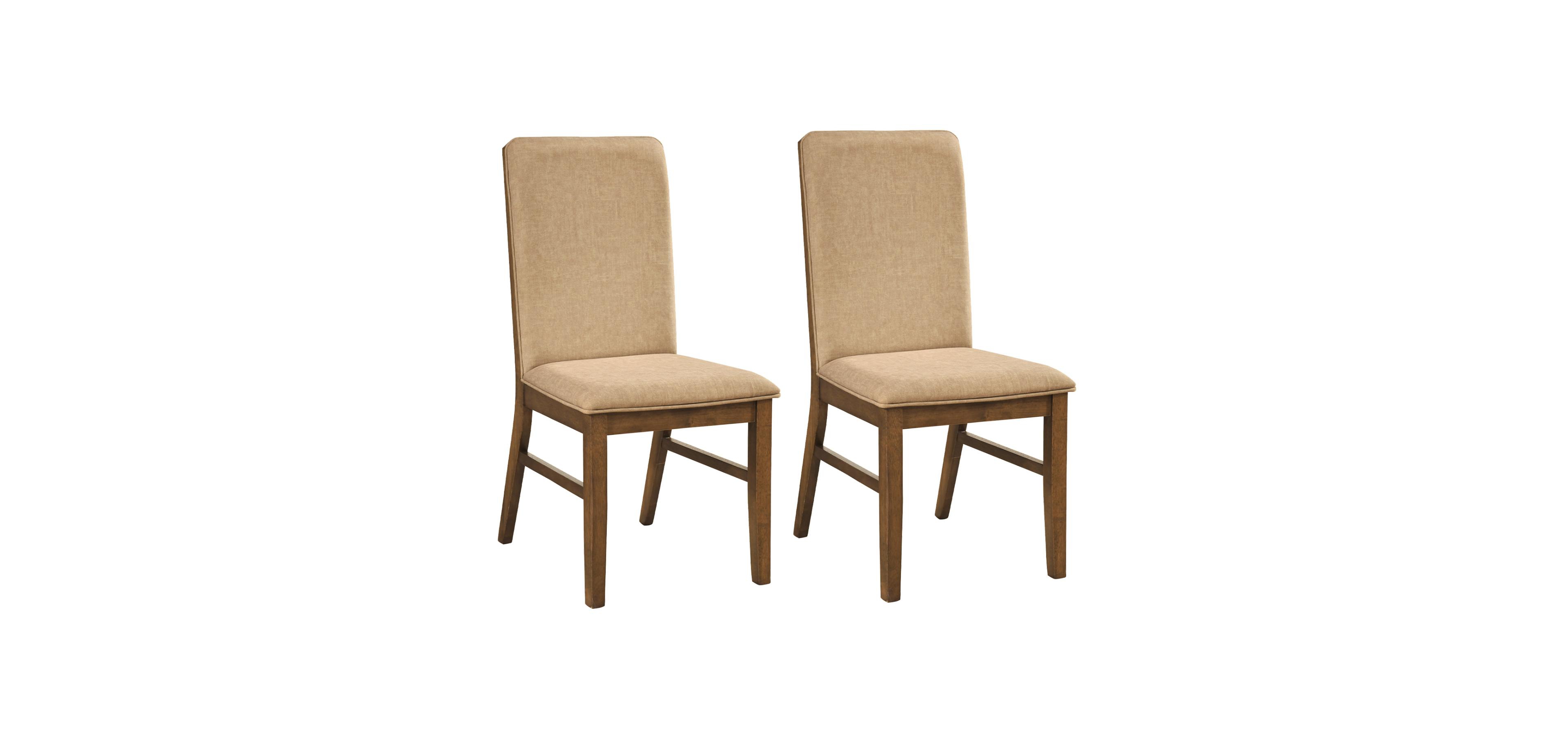 Mecale Set of 2 Upholstered Dining Chairs with Solid Rubber Wood Legs