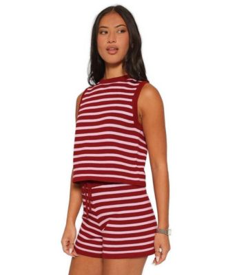 Women's Ilona Knit Cropped Tank and High-Rise Shorts, 2-Piece Set