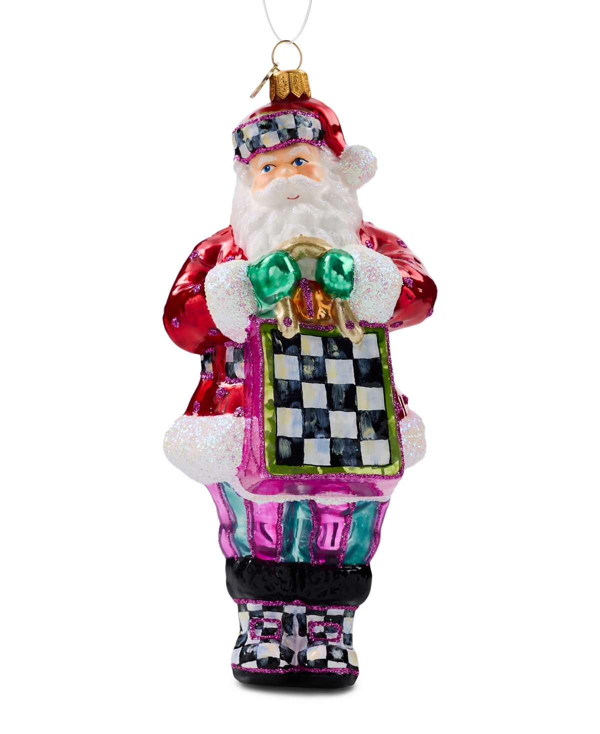 MacKenzie-Childs Shopper Santa Ornament