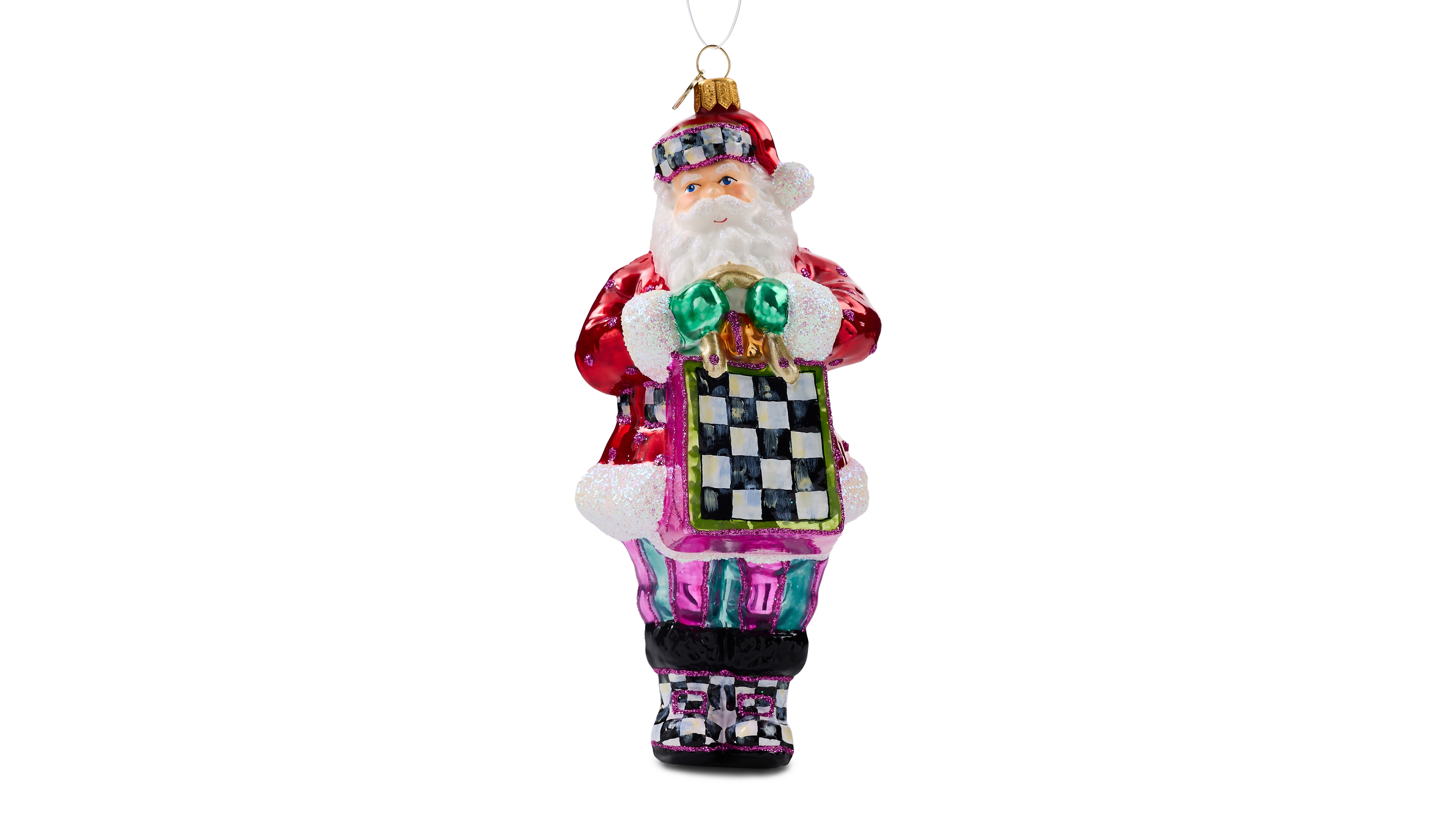 MacKenzie-Childs Shopper Santa Ornament