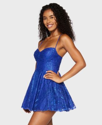 blue sparkly dress macys B Darlin Women's Embellished & Sequin Dresses Size:6-8