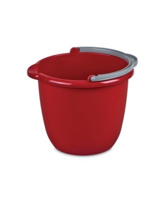 Large 10-Qt Easy Pour Spout Pail w/ Comfy Grip Handle, Red (12 Pack)