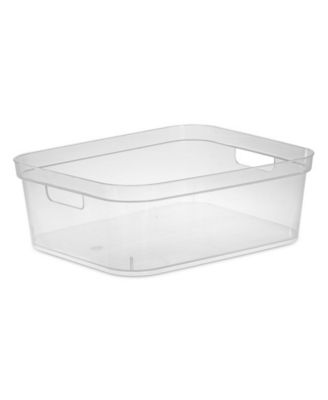 5.25 x 12 x 15 Inch Storage Bin w/ Carry Through Handles, Clear, 24 Ct