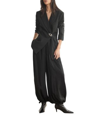 Women's Checked Balloon-Leg Elasticated Waistband Pants
