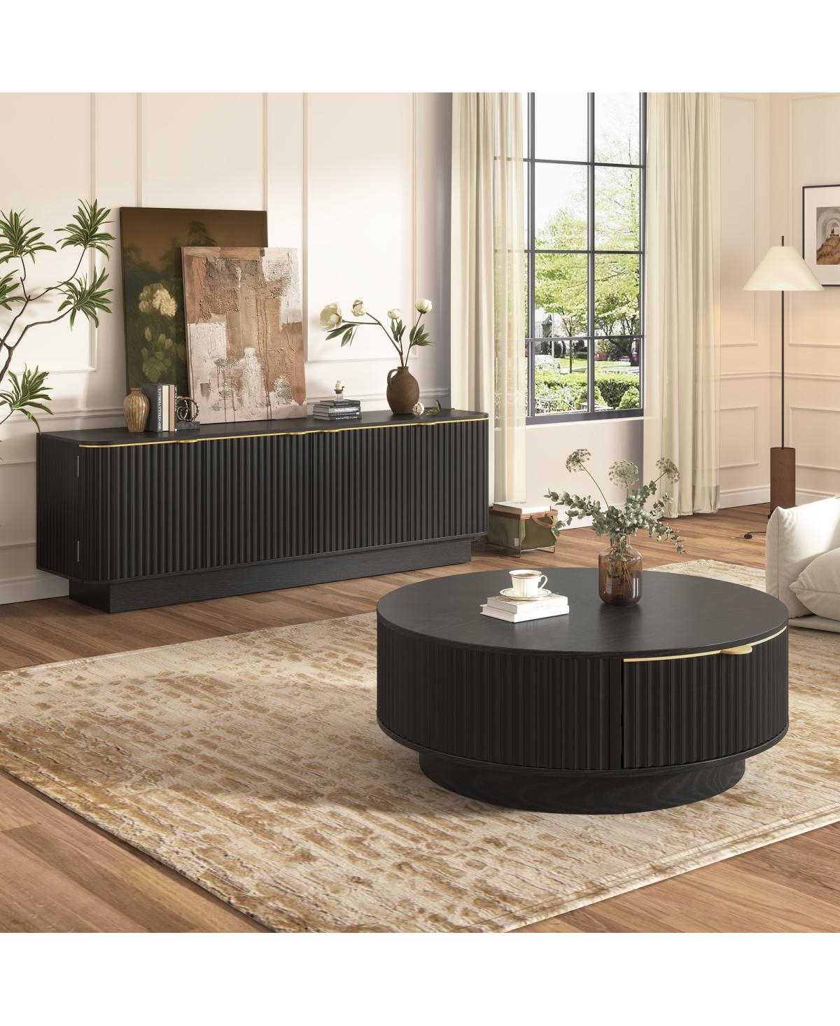 Streamdale Furniture Farmhouse Coffee Table and Tv Console Set
