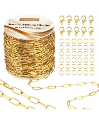 DIY Jewelry Making Kit With Gift Box 5 Rolls Chains Pendants Clasps Pliers