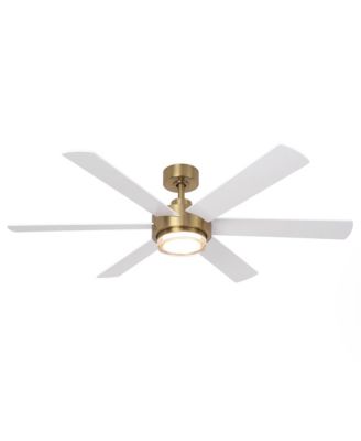 54 Plywood 6-Blade Modern Dimmable Ceiling Fan with LED Light and Remote