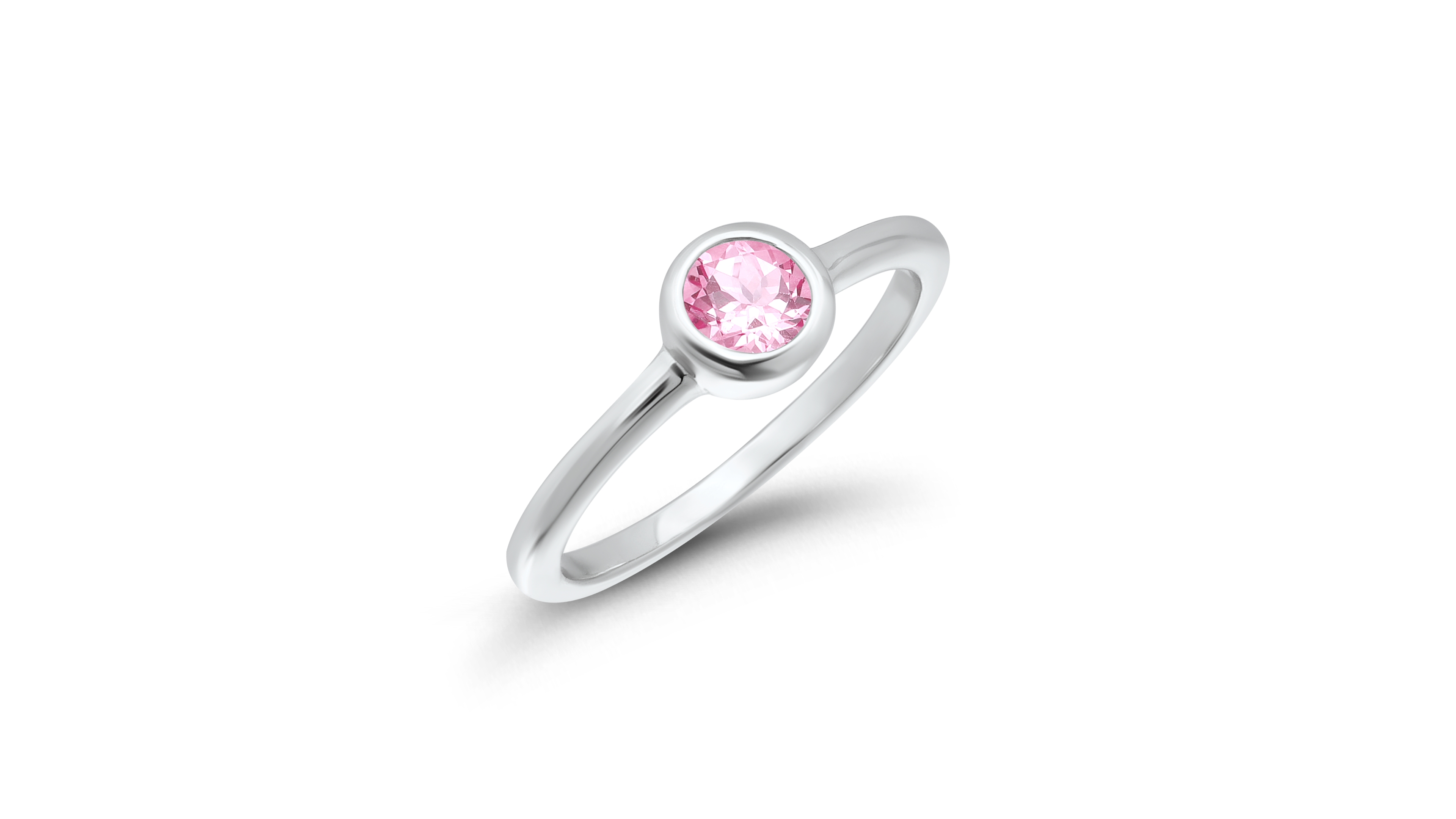 Macy's Pink Cubic Zirconia Round Bezel-Set Promise Ring