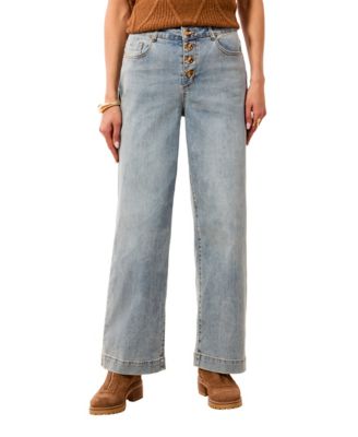 Women's Audrey Wide-Leg Light-Wash Mid-Rise Jeans